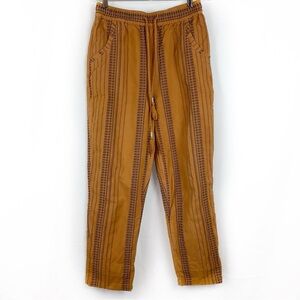 Anthropologie Boho Embroidered Pull On Ankle Pants